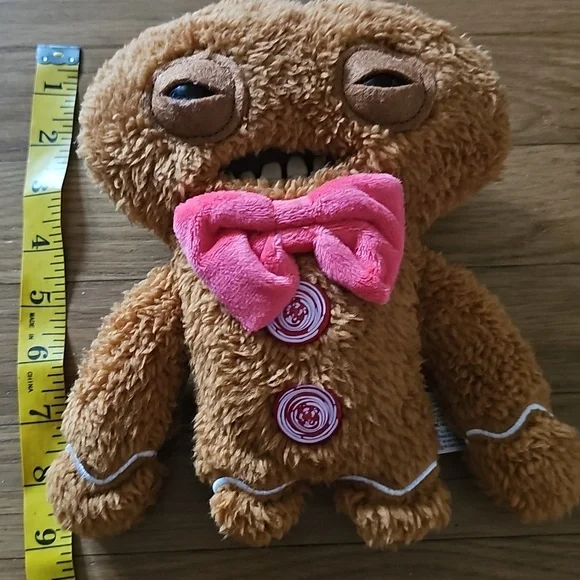 Fuggler Festive Fuggs Gingerbread Funny Ugly Monster 9" Brown Plush Stuffed Toy - Picture 6 of 9